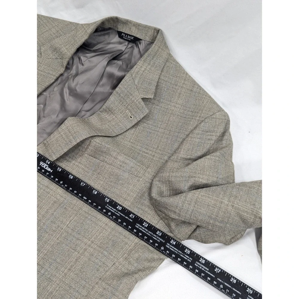 Jos. A.‎ Bank Blazer Coat Sport Suit Jacket Silk/Wool Blend Glenn Check 46R 48